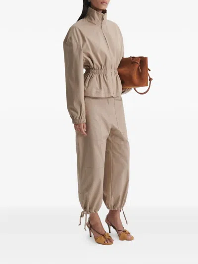 Scanlan Theodore Patchwork Drawstring Cargo Pants In Brown