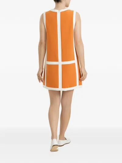 Alexis Estara Geometric-pattern Mini Dress In Orange