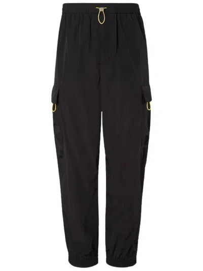 Fendi Straight Trousers Elastic Waistband Cargo Pockets In Black