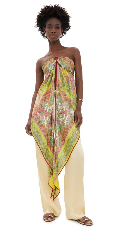 Alexis Paisley-print Halterneck Top In Multi