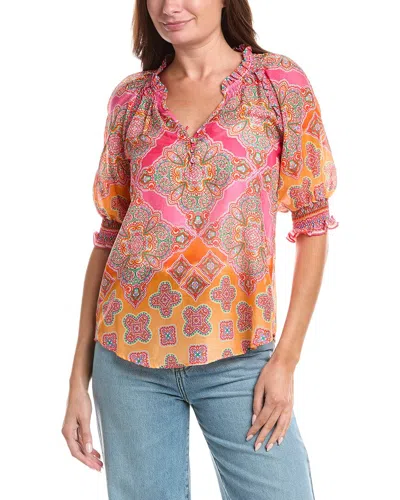 Hale Bob Silk-blend Eileen Blouse In Multi