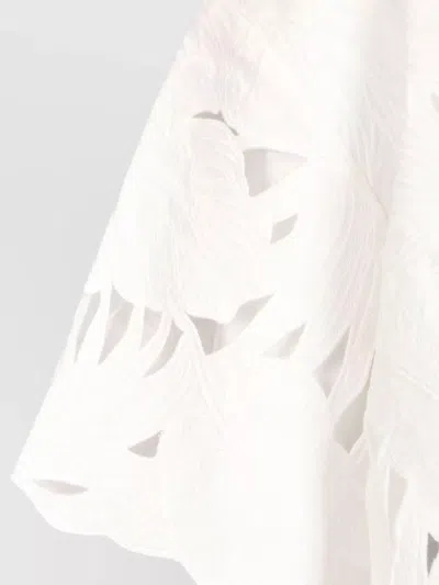 Zimmermann Womens Ivory Mahon Embroidered Cropped Cotton Shirt Xl In White
