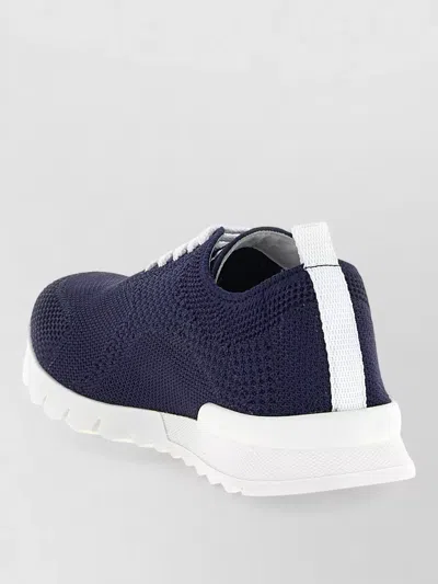 Kiton Fits Lace Up Sneakers Mesh Pull Tab In Blue