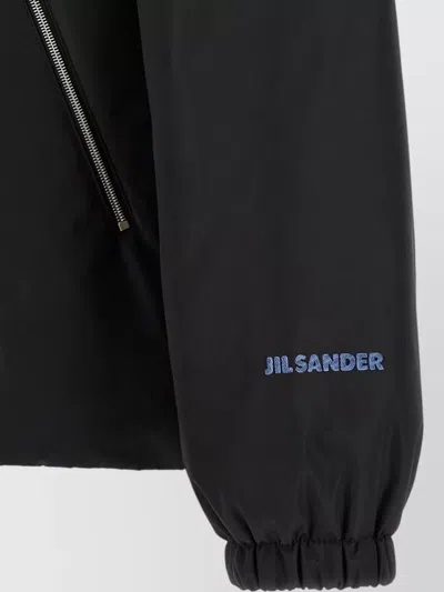 Jil Sander Polyester Jacket High Collar Elastic Cuffs In Black