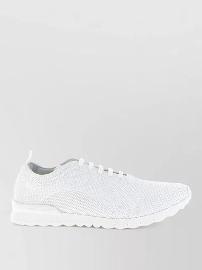 Kiton Knit Sneakers Breathable Upper Pull Tab Sole In White