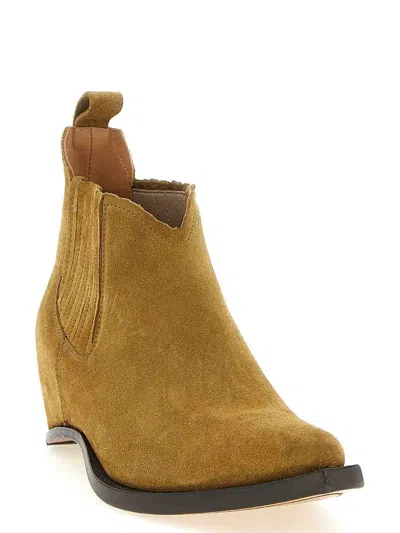 Maison Margiela Western Chelsea Heel-less Ankle Boots In Multi