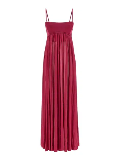 Zimmermann Strapless Gathered Jersey Gown In Burgundy