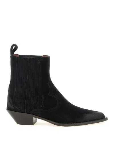 Sonora Hernan Ankle Boots Pointed Toe Pull Tab In Animal Print