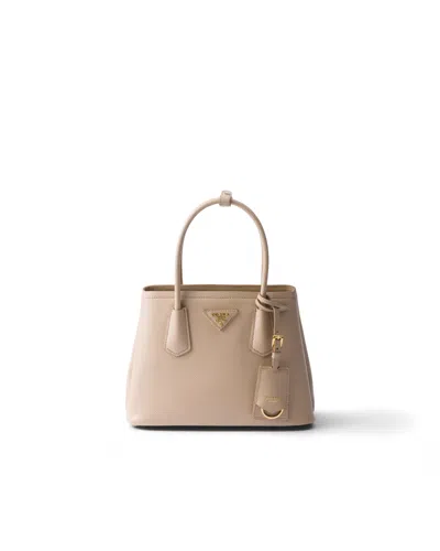 Prada Double Small Saffiano-leather Bag In White