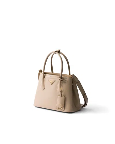 Prada Double Small Saffiano-leather Bag In White