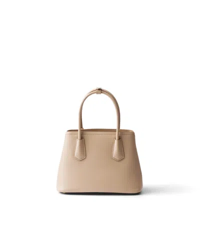 Prada Double Small Saffiano-leather Bag In White