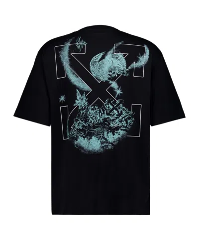 Off-white Logo Graphic Crew Neck Short Sleeve T-shirt In Black