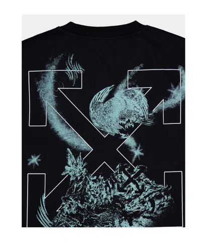 Off-white Logo Graphic Crew Neck Short Sleeve T-shirt In Black