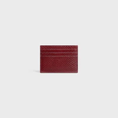 Celine Card Holder Triomphe In Python In Red