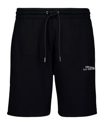 Off-white Drawstring Printed Shorts In Black