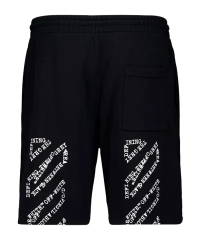 Off-white Drawstring Printed Shorts In Black