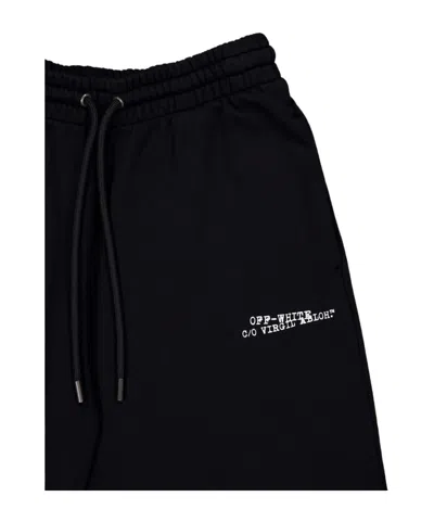 Off-white Drawstring Printed Shorts In Black