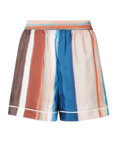 Fendi Venetian Stripes Relaxed Fit Lightweight Shorts In Multi