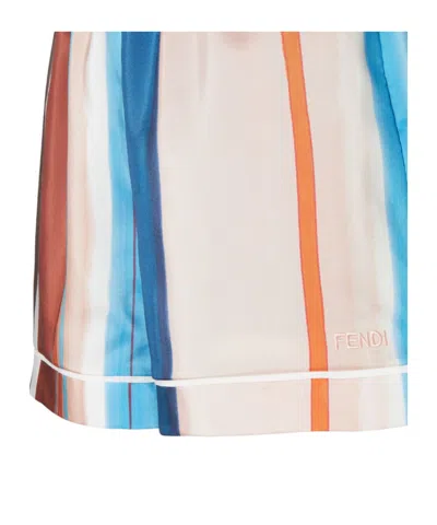 Fendi Venetian Stripes Relaxed Fit Lightweight Shorts In Multi