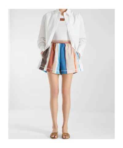 Fendi Venetian Stripes Relaxed Fit Lightweight Shorts In Multi