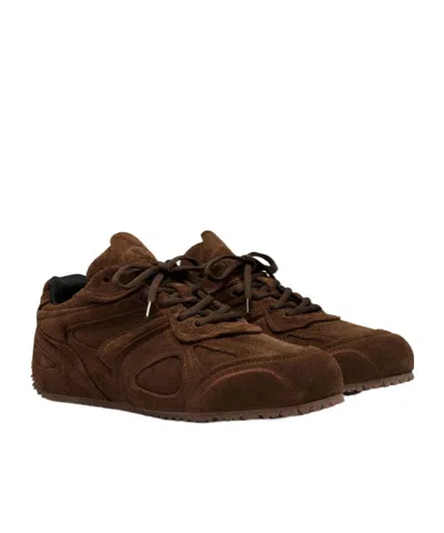 Axel Arigato Slow Runner Layered Suede Sneakers In Brown