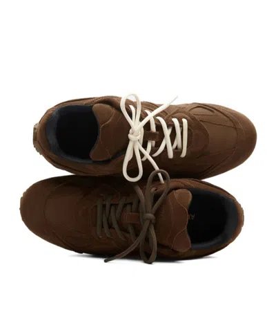 Axel Arigato Slow Runner Layered Suede Sneakers In Brown