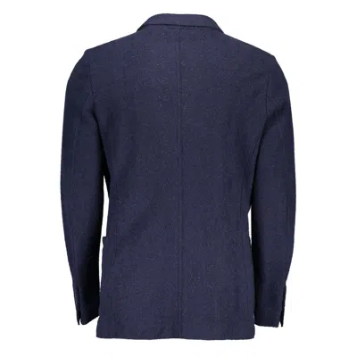 Gant Single-breasted Wool Blazer In Blue
