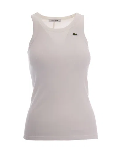 Lacoste Canotta Slim Fleur In White