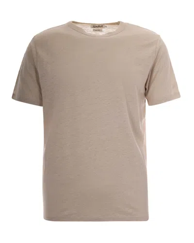 Mc2 Saint Barth Beige Solid T-shirt In Brown