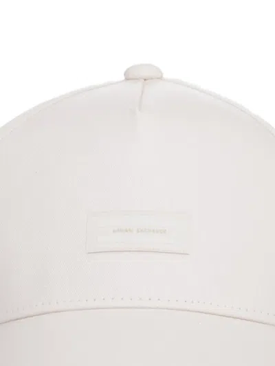 Armani Exchange Logo-patch Baseball Cap In White