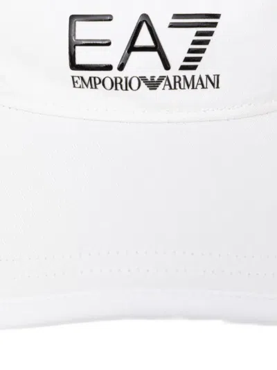 Ea7 Cotton Logo-print Visor In White
