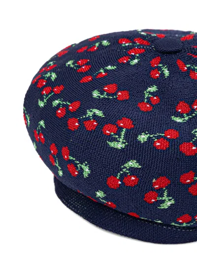 Kangol Tropic Cherry-pattern Beret In Blue