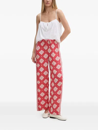 Rip Curl Floral-print Drawstring Trousers In Red