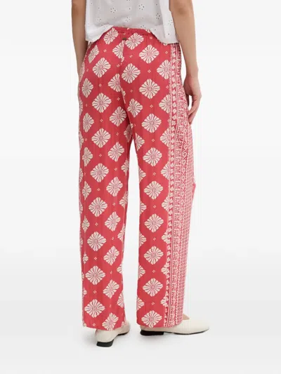 Rip Curl Floral-print Drawstring Trousers In Red
