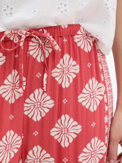 Rip Curl Floral-print Drawstring Trousers In Red