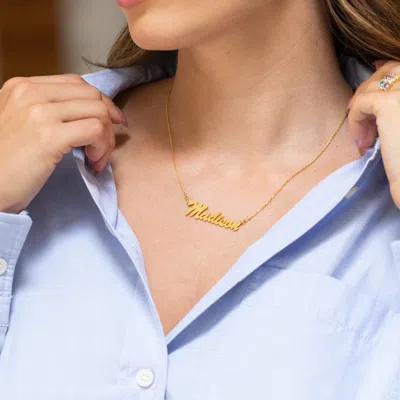 Bargainbazaar Thin Script Style Gold Nameplate Necklace - 16 Inches In Gold