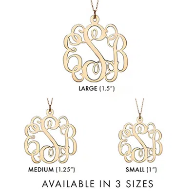 Bargainbazaar 14k Solid Gold Fancy Script Monogram - Medium / 16 Inches In Green