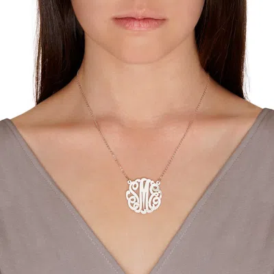 Bargainbazaar Sterling Silver Monogram Necklace - Large / 20 Inches In Metallic