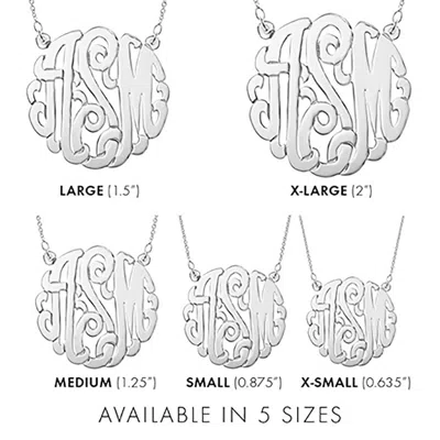 Bargainbazaar Sterling Silver Monogram Necklace - Large / 20 Inches In Metallic