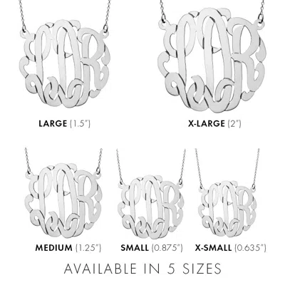 Bargainbazaar 14k Solid White Gold Monogram - Large / 16 Inches In Silver