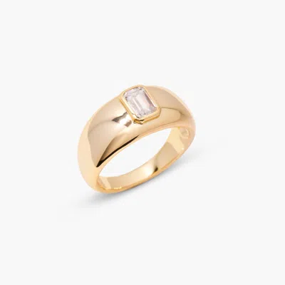 Brook & York Brook And York Carter Baguette Cut Cubic Zirconia Dome Ring In Gold