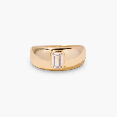 Brook & York Brook And York Carter Baguette Cut Cubic Zirconia Dome Ring In Gold