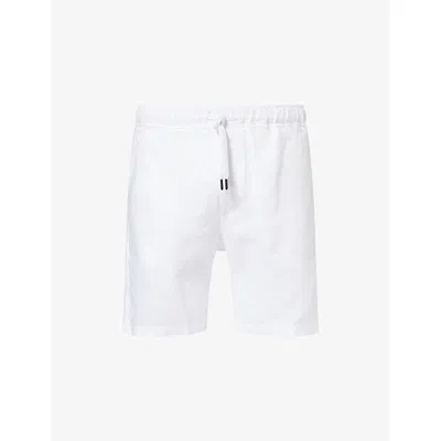 Derek Rose Mens White Vienna Drawstring Linen Shorts Xl