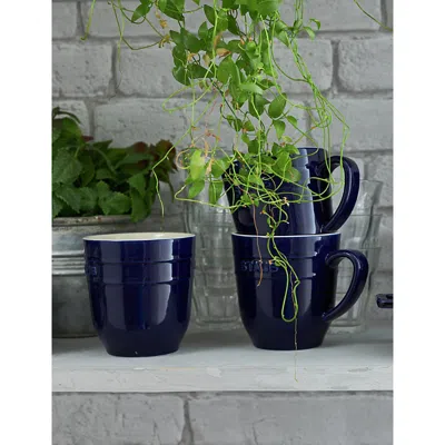 Staub Dark Blue Rounded Ceramic Mug 350ml In Blue