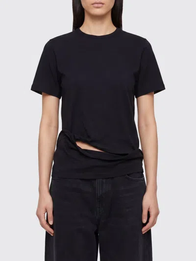 Junya Watanabe Sculptural Hem With Wire Structure T-shirt In Black