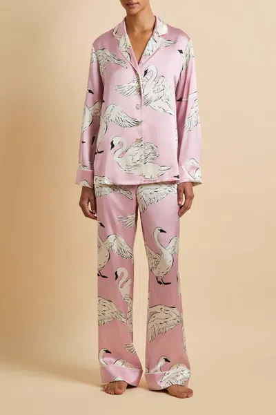 Olivia Von Halle Womens Lila Selene Printed Silk Pyjama Set Xs In Purple