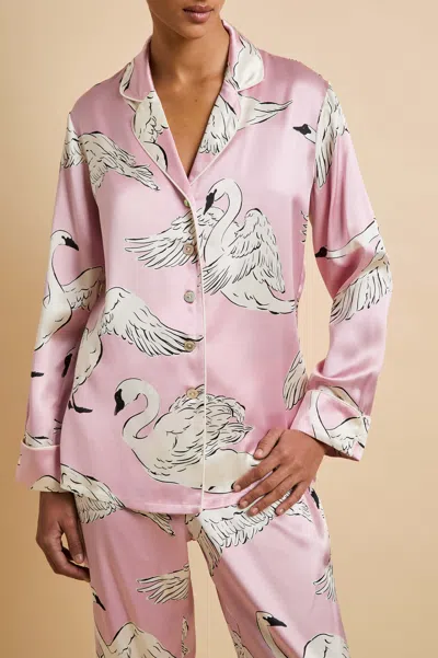 Olivia Von Halle Womens Lila Selene Printed Silk Pyjama Set Xs In Purple