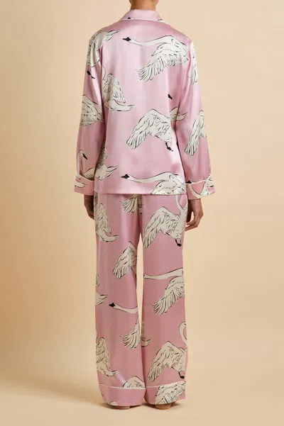 Olivia Von Halle Womens Lila Selene Printed Silk Pyjama Set Xs In Purple