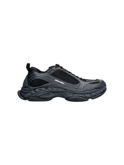 Balenciaga Black Polyester Athletic Sneakers In Multi