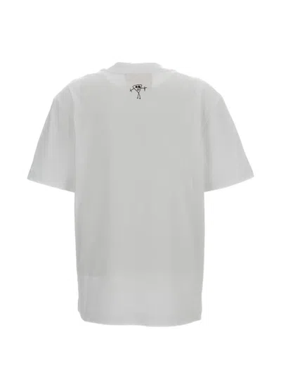 Plan C White Graphic Crew Neck T-shirt In White